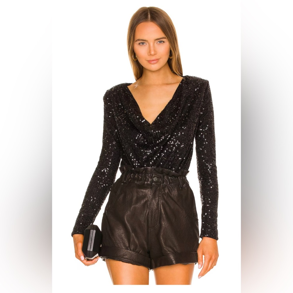 Camila Coelho Cece Bodysuit in Black
